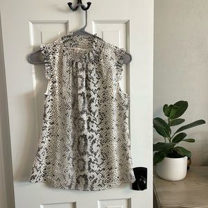 J Crew Tank Size 00. Cream with gray snake print.